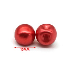 30pcs Round Pearl Sewing Buttons 10mm,Red Pearl Decoration Buttons for Cheongsam,Craft,Sweater,Shirt