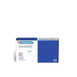 Karabinis Medical Alfashield Blue Nitrile Gloves Powder Free Blue Color L, 100pcs