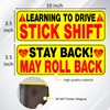 Learning to Drive Stick Shift Car Magnet - Colorful, Reflective,