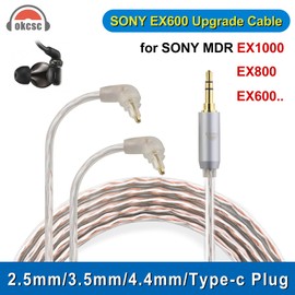 okcsc EXK to 4.4MM Upgraded Replacement Cable for Sony Earphones Cable 4 Core for Sony MDR-EX600 EX800 EX1000 MDR-7500 3.94FT 4.4MM