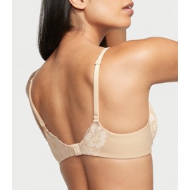 Victoria's Secret Everyday Comfort T Shirt Demi Bra, Lace, Bras for Women, Body by Victoria Collection, Champagne Lace 38D