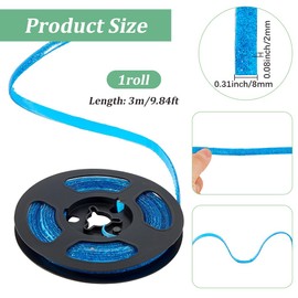 GORGECRAFT 9.84 Feet Glitter Caulk Tape Self Adhesive Molding Trim Strips Peel and Stick 0.31" Decorative Caulking Gap Sealant Edging Border for Stove Sink Toilet Bathtub Wall Edge Cabinet Medium Blue