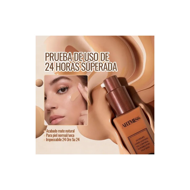 Artmiss Base Maquillaje Líquida Matte Control Brillo 24h40ml