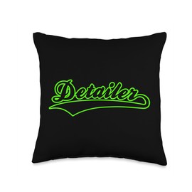 Car Detailer Auto Detailing and Car Wash Outfits Detailer Crew Design Men Women Kids Throw Pillow, 16x16, Multicolor