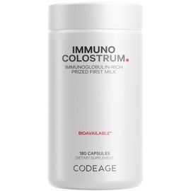 Codeage Colostrum Supplement, Grass-Fed Colostrum - Prized First Milk - Grass-Finished, Freeze-Dried - Vitamins, Immunoglobulins, Growth Factors - Non-GMO, Gluten-Free - 180 Capsules
