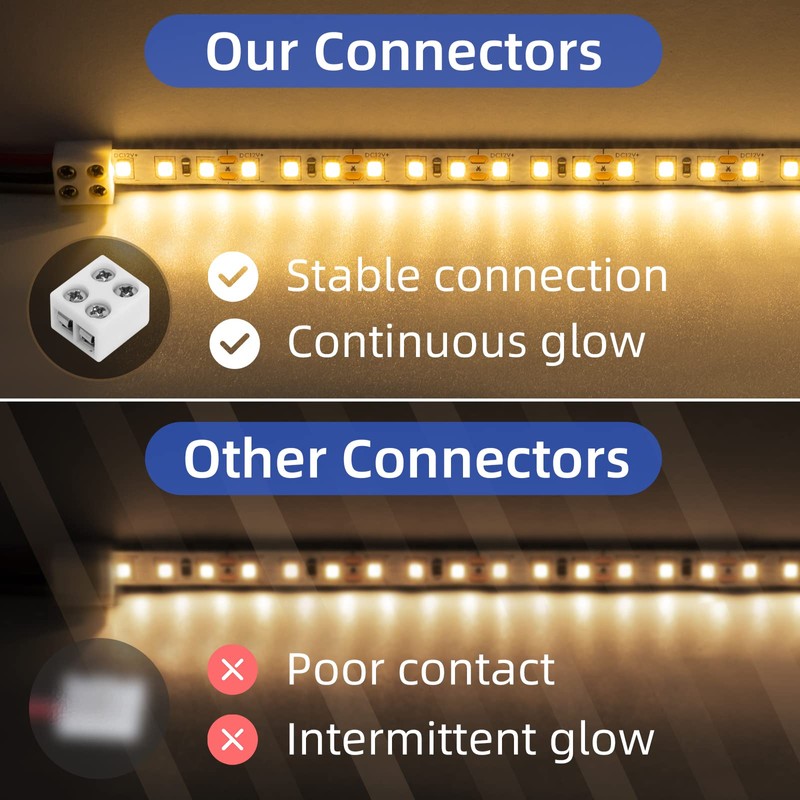 SIOKUY 20 PCS 2-Pin 10mm Solderless LED Strip Connectors, Reliable