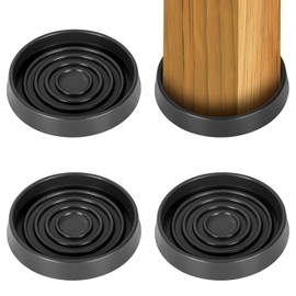 Rubber Castor Cups 3 IN, 4 PCS Carpet Protector Cups, Non Slip Furniture Coasters, Premium Caster Cups Furniture Pads, Sofa Feet Protectors for Wooden Floors - Fits All Furniture Leg Protection