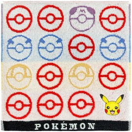 Hayashi PO207600 Mini Towel, Approx. 9.8 x 9.8 inches (25 x 25 cm), Pokémon Pikachu Ball,