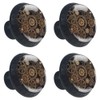 Steampunk Gears Background Drawer Knob Pull Handle Round Cabinet Drawer