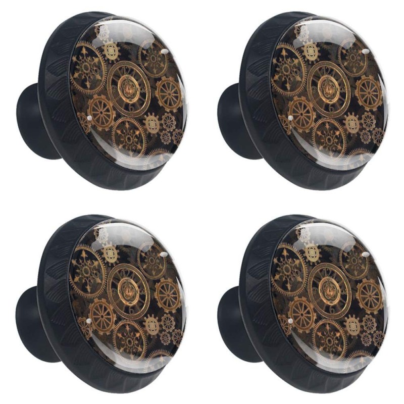 Steampunk Gears Background Drawer Knob Pull Handle Round Cabinet Drawer