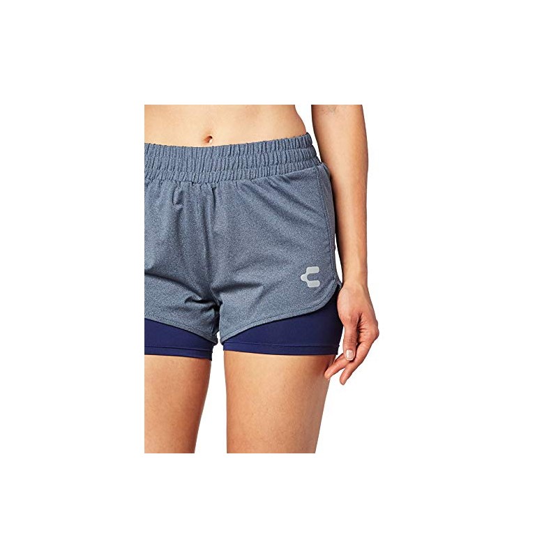 Charly 5027903 Shorts para Mujer, Marino/Multicolor, Extra Large