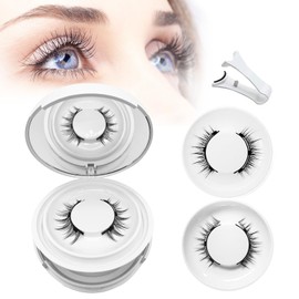 Ginani Magnetic Lashes,Ginani Magnet Lashes Kit,2025 New Magnetic Eyelashes with Applicator,Reusable No Glue Needed Soft Eyelashes Natural Look(Camellia+Devil)