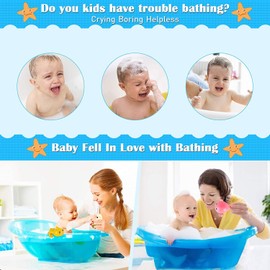 Bath Toys, 6 Pack Bathtub Toys for 1 2 3 4 5 Year Old Boy Girl Swimming Tub Toddler Bath Toys with Bath Toy Storage Organizer