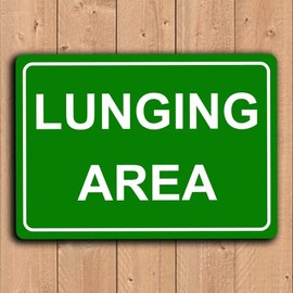 Horse Lunging Area Safety Sign Aluminium Rustproof Livery Yard Riding school. Stable door