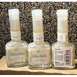 COVERGIRL 3 CoverGirl glitterslicks nail glaze with glitter sprinkles SNOW DRIFT