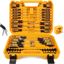 Magnetic Screwdriver Set with Case: 86-Piece Slotted Phillips, Hex, Torx, Precision, Nut Drivers, Driver Bits and Magnetizer, Ergonomic Handle, Ideal for Mechanics and Professionals
