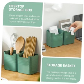 PACKOVE 2Pcs Cosmetic Storage Box Durable Plastic Desktop Organizer for Makeup and Beauty Products and Odorless Design for Vanity Countertop Organization