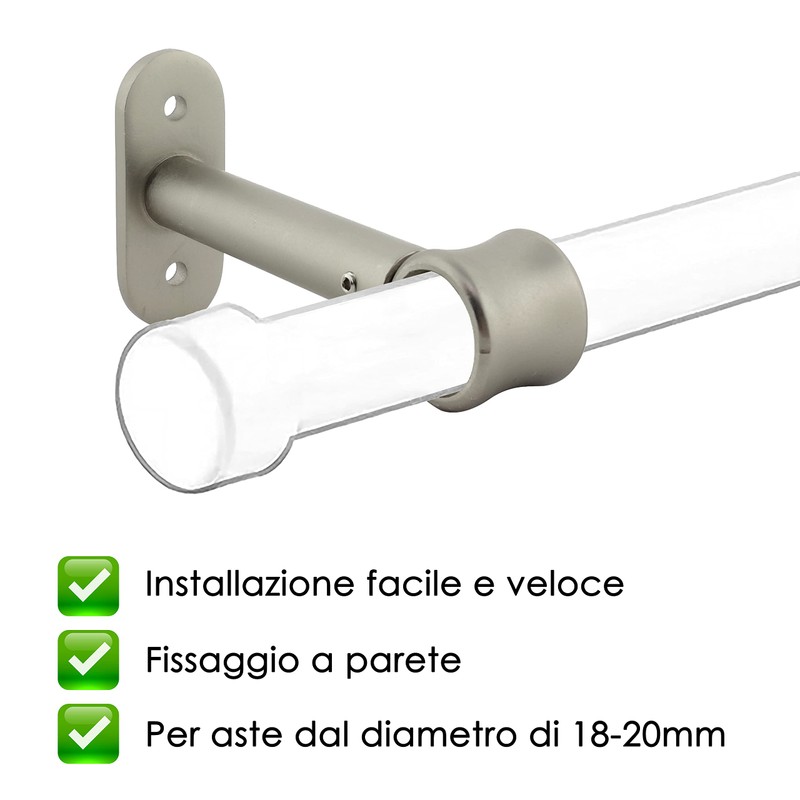 GIRASOLE HOME® Adjustable Curtain Pole Bracket, 2 Pack Heavy Duty