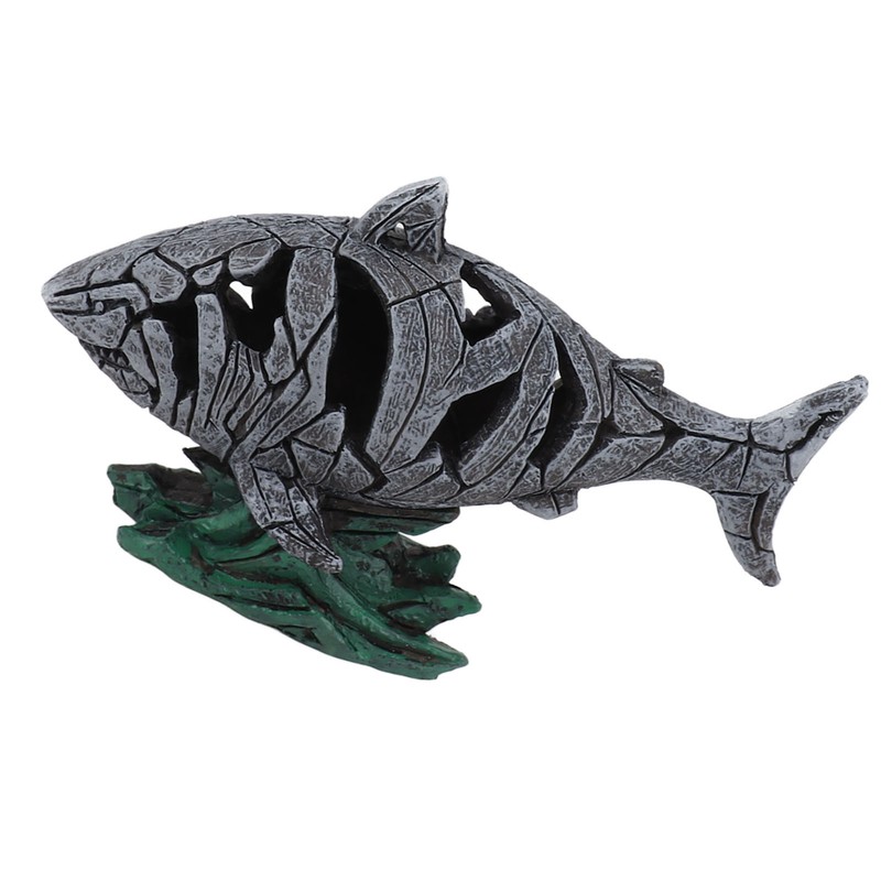 Shark Sculpture Hollowed Waterproof Resin Durable 7.3in Long 4.5in Wide