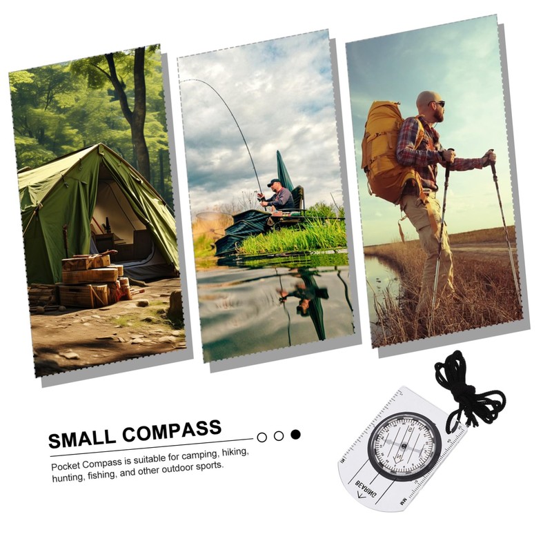 OHPHCALL 5sets Survival Compass Hiking Camping Navigation Lightweight Pocket Design