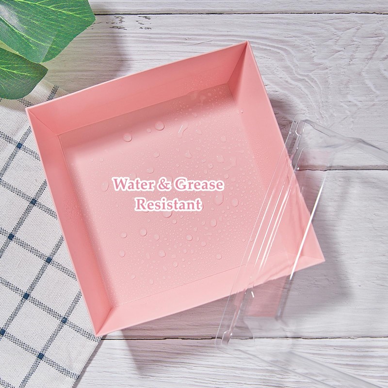 Ocmoiy Pink Charcuterie Boxes with Clear Lids 4x4 Inch, 100