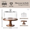 American Atelier Madera Pedestal Plate with Dome, Brown, 11.8x12.2in