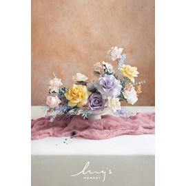 Ling's Moment Fake Flowers Box, Faux Greenery Stems Silk Rose Artificial Foam Gardenia for Wedding Bouquets Centerpieces Table Decorations Floral Arrangement, Powder Blue & Pale Lavender, Deluxe Combo