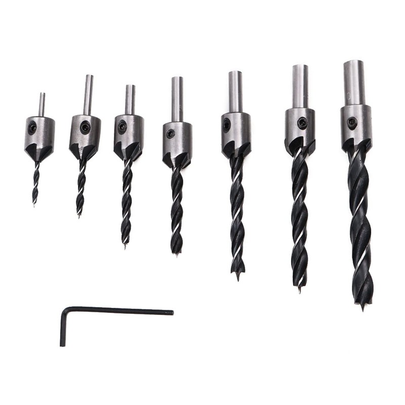 ZONADAH 7pcs in set HSS Countersink Drill Bits Set Woodworking