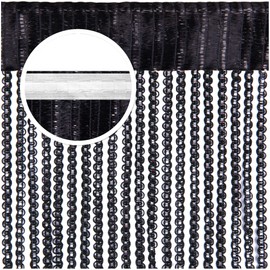 Arsvita Black String Curtain 140 x 250 cm (W x L) Metal Look Available in Many Colours
