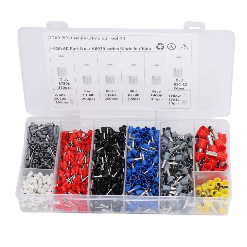 1800Pcs/Box Electrical Wire Connectors 8 Types Adjustable Wire Crimp Terminals