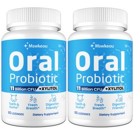 Oral Probiotics for Mouth Bad Breath for Adults 11 Billion CFU, Best Breath Oral Dental Probiotics for Teeth & Gums, Dry Mouth, Gum Restore, Fresh Breath, Chronic Halitosis & Gut Health, 2 Pack