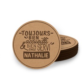 Untersetzer aus Kork, personalisierbar, 6 Stück, originelle Geschenkidee