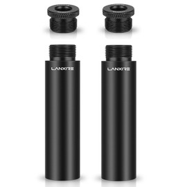 Lanxire Mic Stand Extension Tube, 4 Pcs 5/8" Female to 5/8" Male Microphone Extension Pipe with with 2 Pcs 3/8" to 5/8" Metal Adapter for Desk Stands/Arm Stand