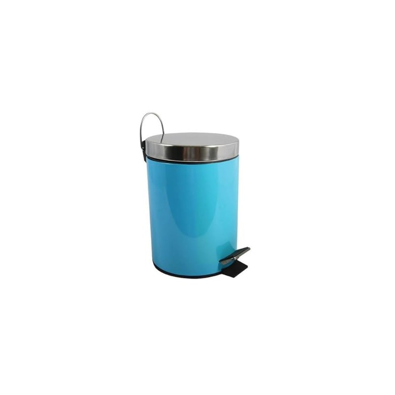 MSV 5 Litre Polypropylene Inox Metal Step Bin, Blue
