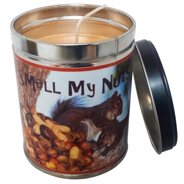 Our Own Candle Company Banana Nut Bread Scented Candle in 13 Ounce Tin with a Smell My Nuts Label