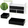 Wisuce Desk Organizer with Drawers - White-Black Bamboo Desktop Organizer
