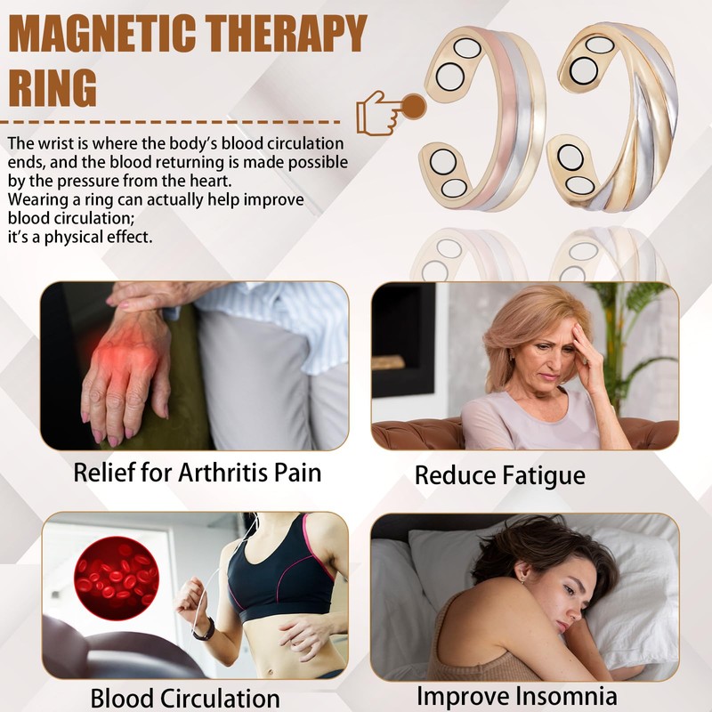 MagVIVACE Copper Ring for Women, Magnetic Ring with Magnet(ef)