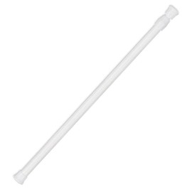 Curtain Tension Rod, 11.81-19.69 Inch Adjustable Small Spring Tension Rod Net Curtain Pole No-drilling Spring Loaded Curtain Rod, White,net curtain rod,net curtain rods extendable