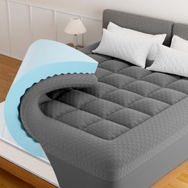 3 Inch Full Mattress Topper - Dual Layer With 1 Inch Pillow Top and 2 Inch Cooling Gel Memory Foam for Back Pain