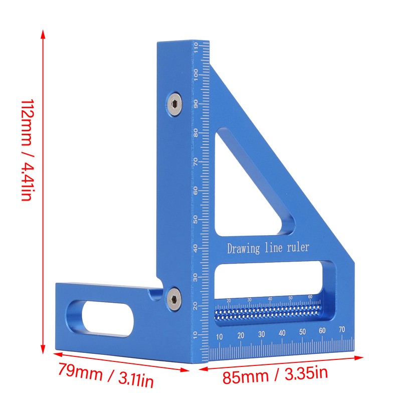3D Multi Angle Measuring Ruler 45 90 Degree Aluminum Alloy