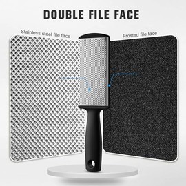 FERYES FERYES Dual-Sided Foot File Callus Remover & Pedicure Tool - Professional Foot Scrubber and Sander for Pain-Free Dead Skin Removal, Ergonomic Non-Slip Grip Foot Scraper and Callus Shaver - Black