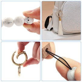 AOKSUNOVA Key Ring Car Women Key Chain Bracelet Car Key Ring with Beads Tassel Gifts for Women AOKSUNOVA, Ys-044