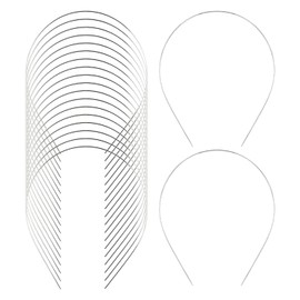 Lawie 20 Pack Bulk 1.5MM Width Thin Silver Plain Blank Hard Metal Headbands Skinny Men Wire Hair Bands Clasps Tiara Crown Hair Holder DIY Craft Accessories for Women