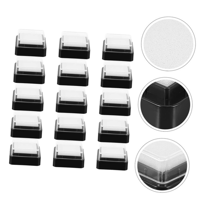 jojofuny 15Pcs Blank Stamp Ink Pads for DIY Crafts Washable