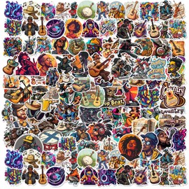 100Pcs Music Stickers for Water Bottles, Country Stickers Bulk Rap Stickers Musical Stickers Decals for Adults Kids Music Gifts for Students Music Lover Teacher Music Themed Birthday Party Decorations