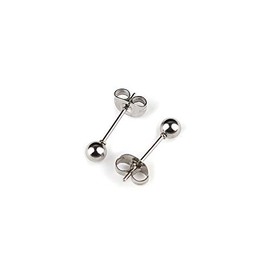 Perlin Stainless Steel Stud Earrings Ball 3 mm 4 mm 6 mm 8 mm with Ear Nut Blank Stud Blank for Jewellery Set Choose Size 6, Stainless Steel