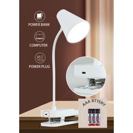 Bright Reading Lamp,360°Flexible Gooseneck Eye Protection Book Light with USB Cable Provided, Easy Clip On Desk for Night Studying in Bed, Mini Desk Lamps Small Spaces (1)