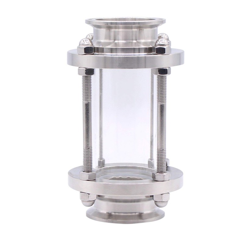 DERNORD In-Line Sight Glass with Clamp End,Flow Sanitary Straight Sight