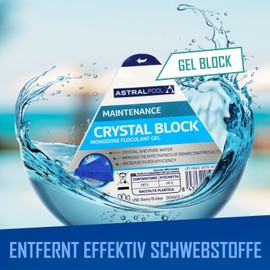 Astral Pool Crystal Block 90 g Flocculant (Gel) - Removes suspended solids and ensures complete transparency of pool water - Handy dosing block - Slow Dissolving Gel (Pack of 3)