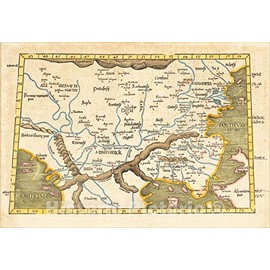 Historic Map : (Balkans, Romania, Greece) (Tabula IX Europae - Title on Verso), 1535, Lorenz Fries, Vintage Wall Art : 36in x 24in